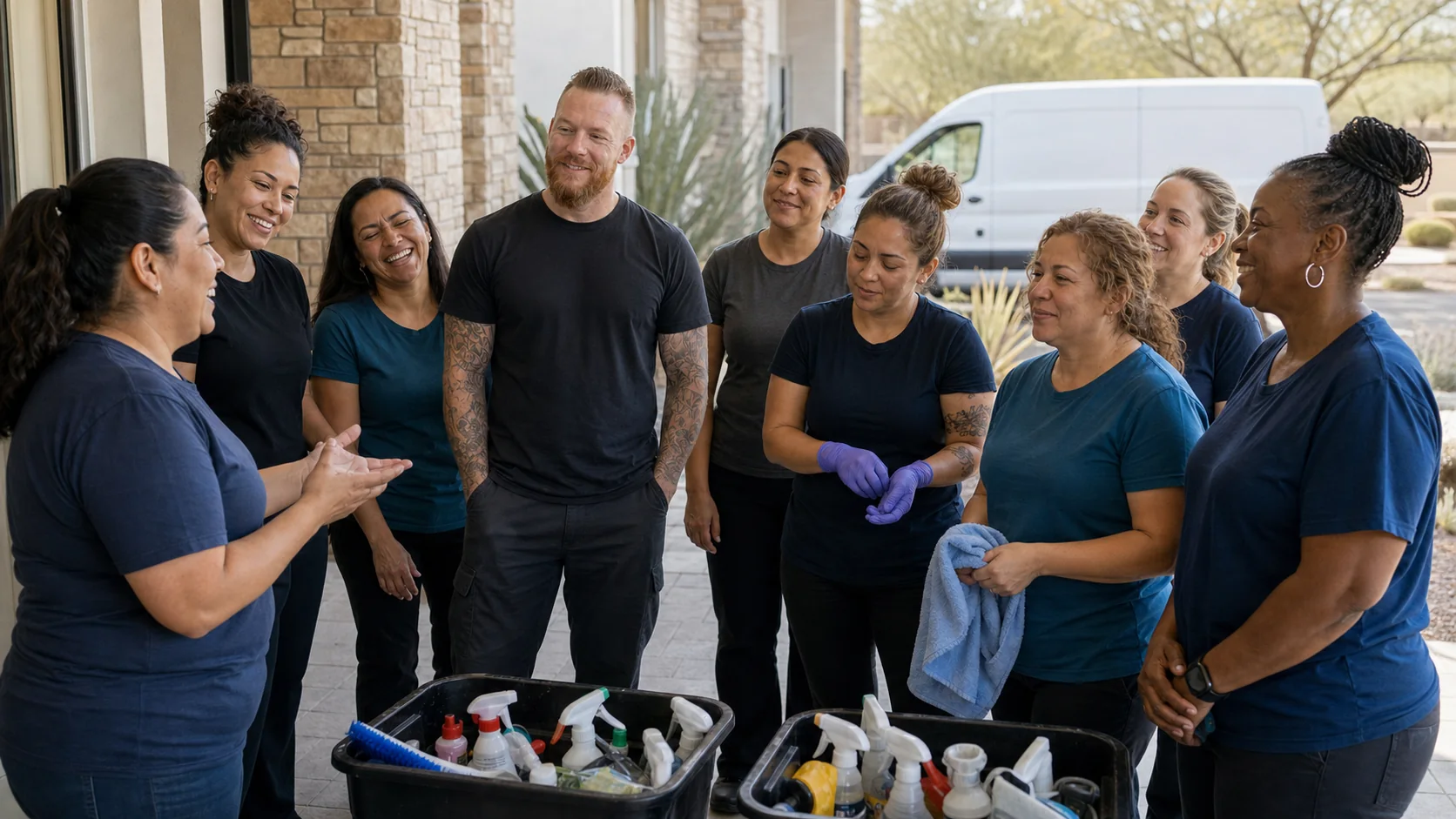 Greater Phoenix Cleaning team preparing for a service visit in Phoenix
